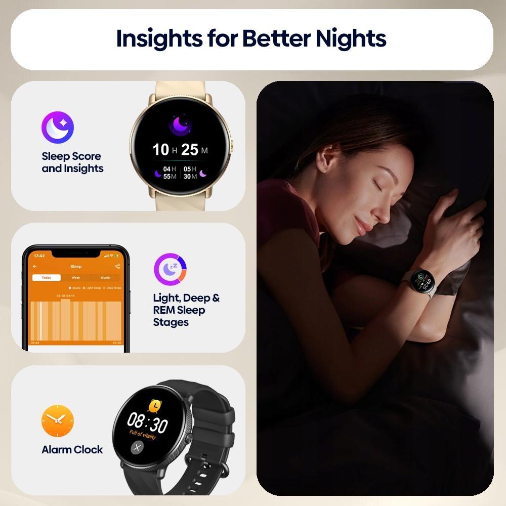 Zeblaze GTR 3 Pro Fitness Wellness Smartwatch 1.43'' Ultra HD AMOLED Display Voice Calling Health Monitoring, Golden