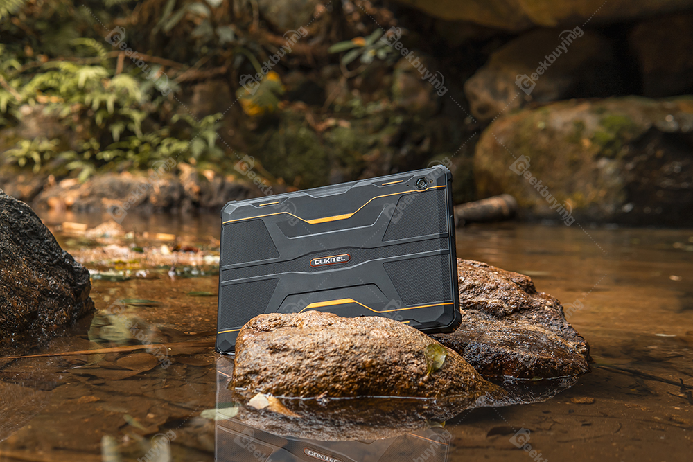 OUKITEL RT5 Rugged Android 13 Tablet, 10.1 Inch 1920x1200 FHD, MTK MT8788 Octa Core 2.0GHz, 14GB RAM 256GB ROM, 16MP Front&Rear Camera, Dual 4G SIM, GPS/GALILEO/GLONASS, Wi-Fi BT TF, 11000mAh Battery 33W Fast Charging, Water/Dust/Shock-proof - Black