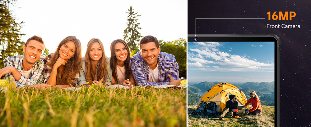 OUKITEL RT5 Rugged Android 13 Tablet, 10.1 Inch 1920x1200 FHD, MTK MT8788 Octa Core 2.0GHz, 14GB RAM 256GB ROM, 16MP Front&Rear Camera, Dual 4G SIM, GPS/GALILEO/GLONASS, Wi-Fi BT TF, 11000mAh Battery 33W Fast Charging, Water/Dust/Shock-proof - Black