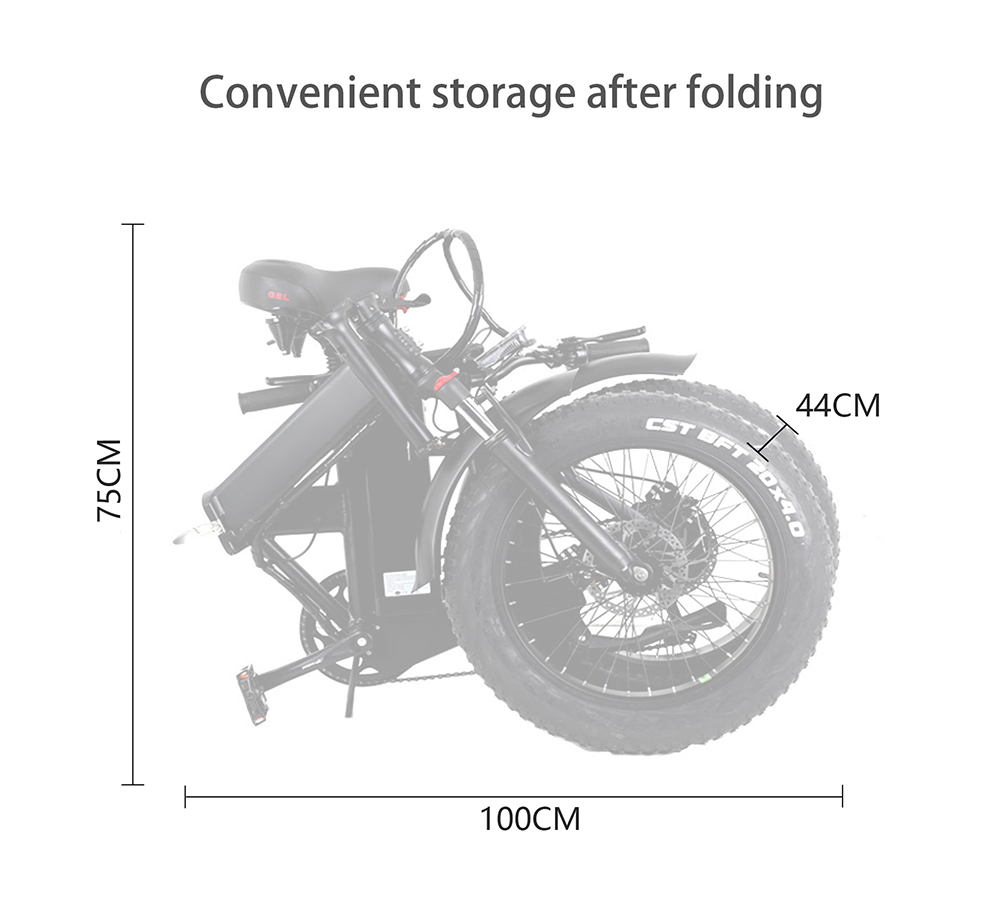 CMACEWHEEL GW20 Electric Bike 20*4.0'' Inch Fat Tires 750W Motor 45Km/h Max Speed 60N.m 48V 17Ah Battery 110KM Range 150KG Max Load with Turning Lights