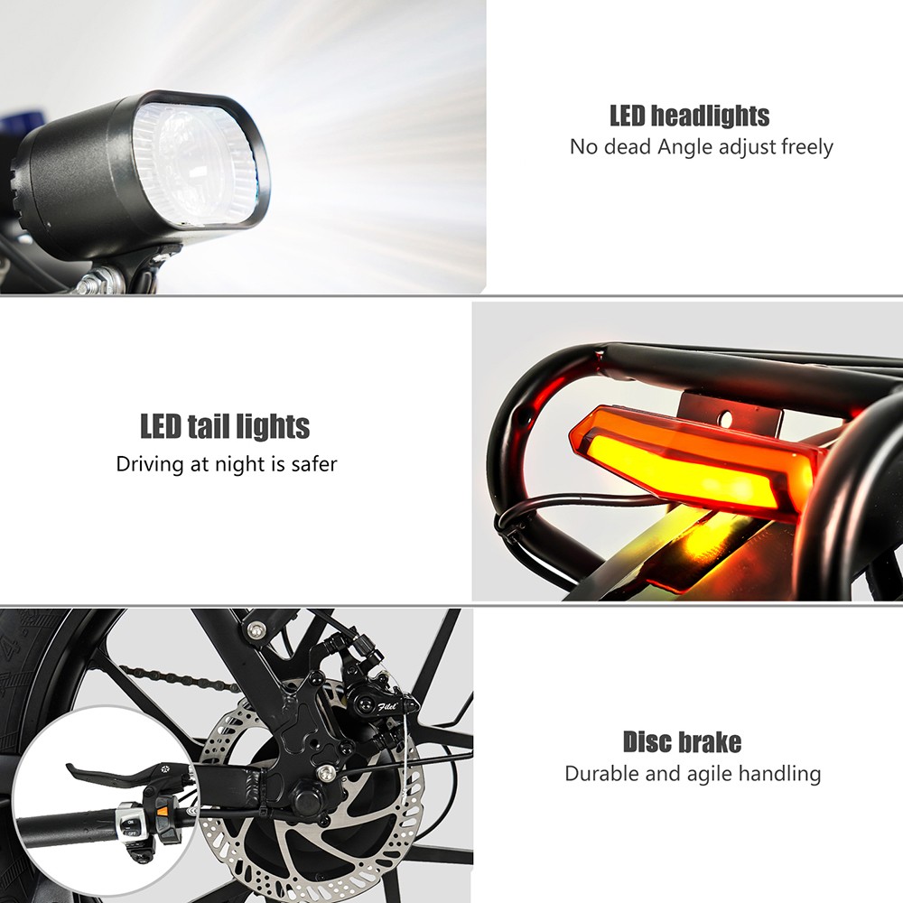 CMACEWHEEL GW20 Electric Bike 20*4.0'' Inch Fat Tires 750W Motor 45Km/h Max Speed 60N.m 48V 17Ah Battery 110KM Range 150KG Max Load with Turning Lights