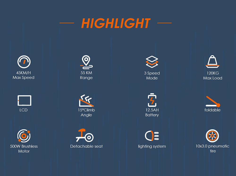 KugooKirin M4 Folding Electric Off Road Scooter 10 Inch Pneumatic Tires 500W Brushless 12.5Ah Battery Motor 3 Speed Modes Dual Disc Brake Max Speed 45KM/h LED Display 45KM Long Range with Seat - Black