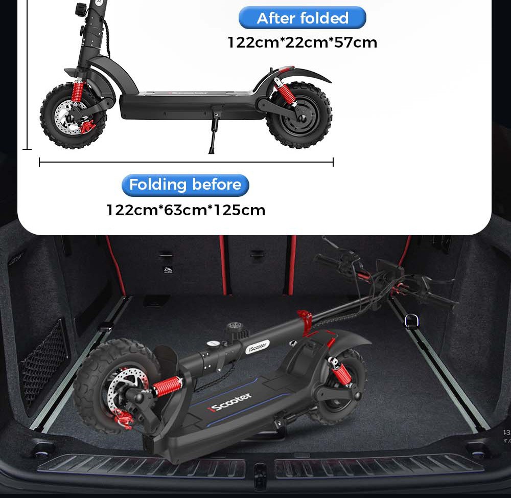 iScooter iX6 Electric Scooter 11'' Pneumatické terénne pneumatiky 1000W zadný motor 45km/h Maximálna rýchlosť 48V 17.5Ah batéria 40-45km dojazd