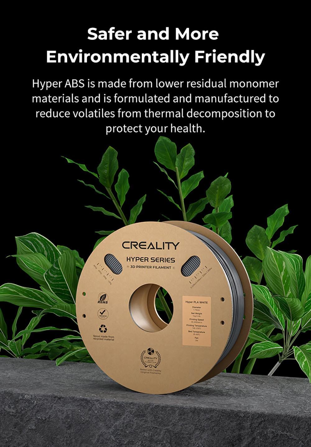 Creality Hyper Series ABS Filament 1.75 mm 1 kg - čierna