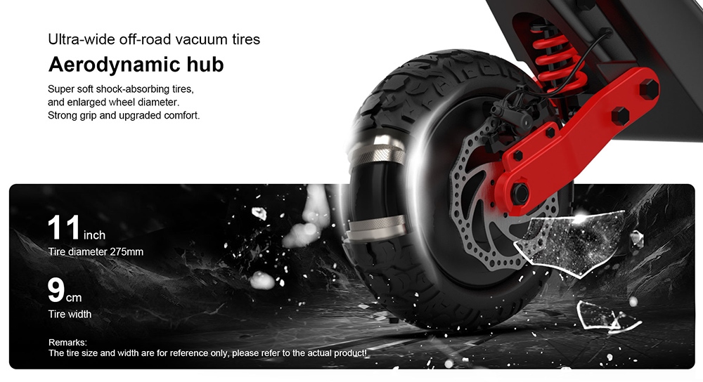 AOVO X10 Electric Scooter 11 inches Tires 48V 1200W Dual Motors 40km/h Max Speed 100km Range Detachable Battery - Black