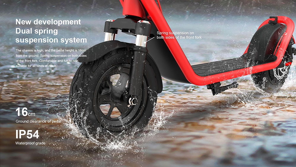 AOVO X11 Electric Scooter 10 inches Tires 450W Motor 36V 13Ah Detachable Battery 35km/h Max Speed 50km Range - Red