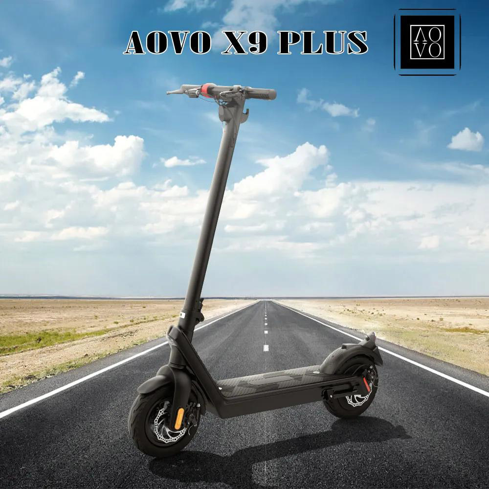 AOVO X9 Plus Electric Scooter 10 Inch Explosion-proof Tire 36V 15.6Ah Rated 500W Motor 40Km/h Max Speed 65km Range Dual Disc Brakes Removable Battery- Grey