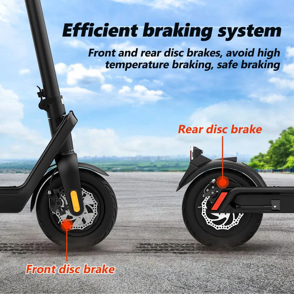 AOVO X9 Plus Electric Scooter 10 Inch Explosion-proof Tire 36V 15.6Ah Rated 500W Motor 40Km/h Max Speed 65km Range Dual Disc Brakes Removable Battery- Grey