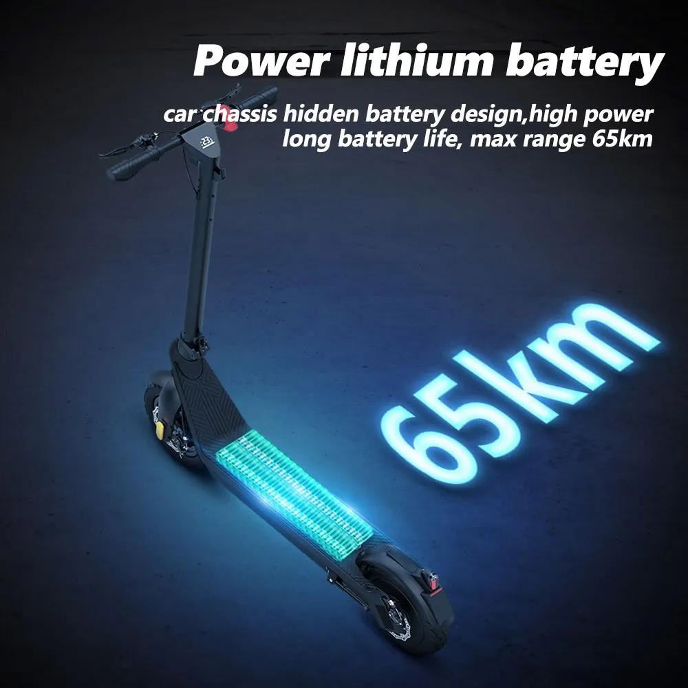 AOVO X9 Plus Electric Scooter 10 Inch Explosion-proof Tire 36V 15.6Ah Rated 500W Motor 40Km/h Max Speed 65km Range Dual Disc Brakes Removable Battery- Grey