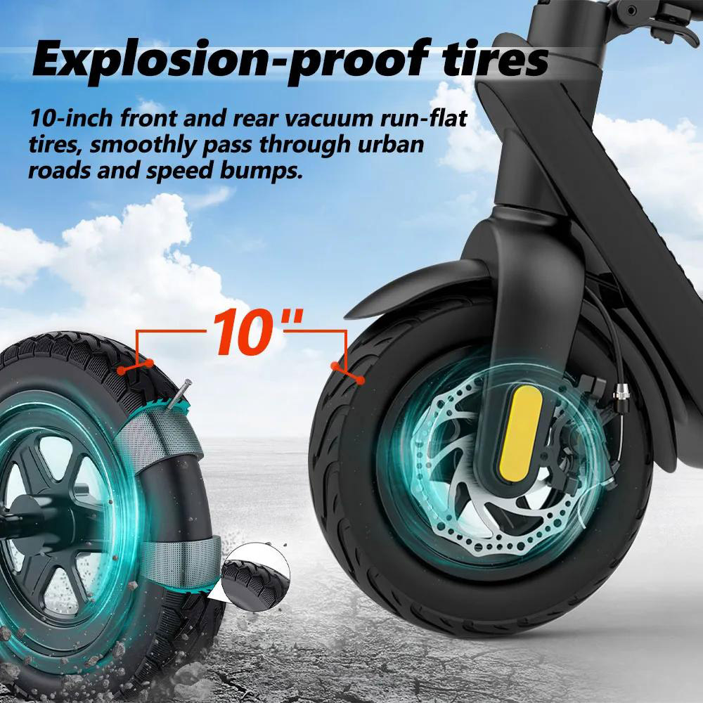 AOVO X9 Plus Electric Scooter 10 Inch Explosion-proof Tire 36V 15.6Ah Rated 500W Motor 40Km/h Max Speed 65km Range Dual Disc Brakes Removable Battery- Grey