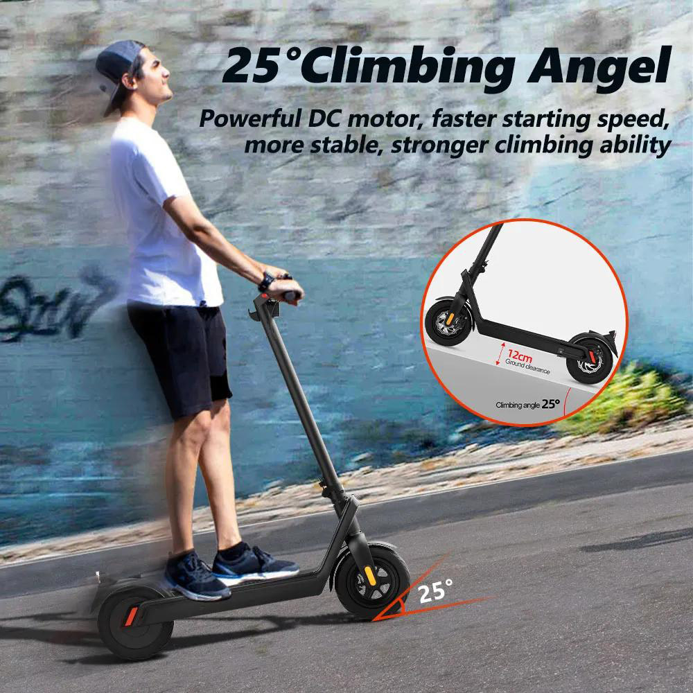 AOVO X9 Plus Electric Scooter 10 Inch Explosion-proof Tire 36V 15.6Ah Rated 500W Motor 40Km/h Max Speed 65km Range Dual Disc Brakes Removable Battery- Grey