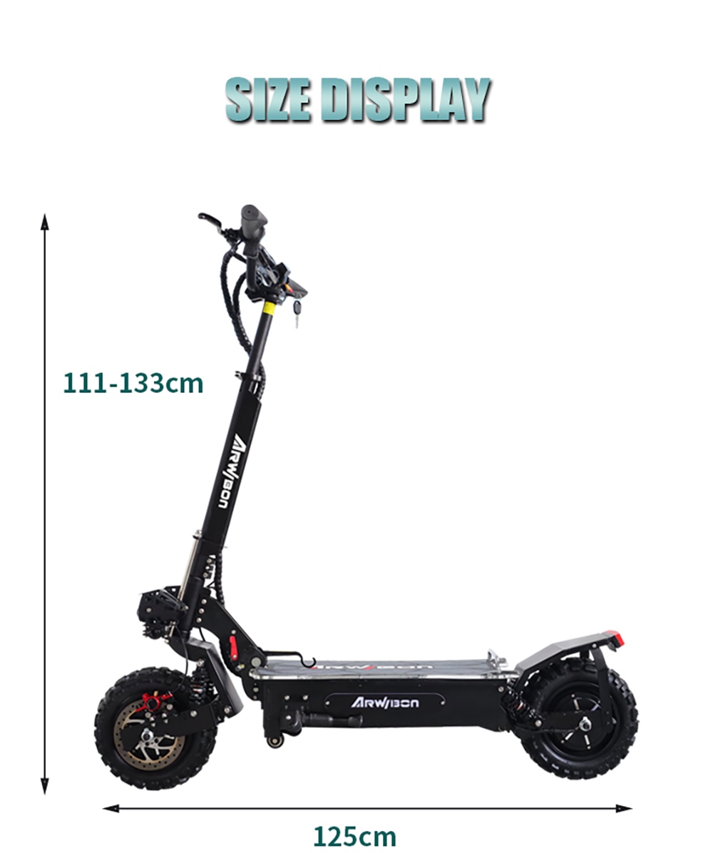 ARWIBON Q06 Pro Electric Scooter 11 inch Off-road Tire 60V 2800W Dual Motor 55-75km/h Max Speed 27Ah Battery 50-70kmRang