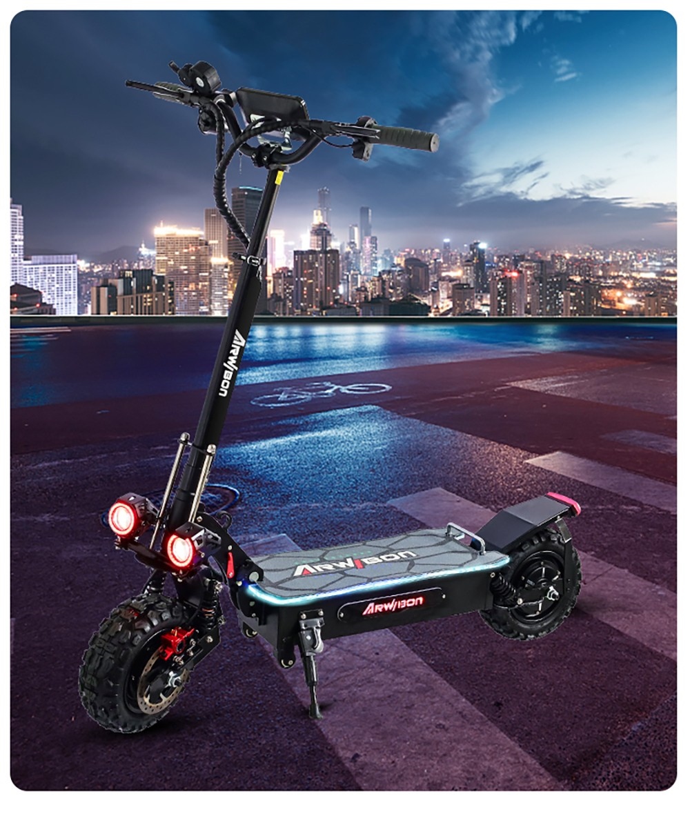 ARWIBON Q06 Pro Electric Scooter 11 inch Off-road Tire 60V 2800W Dual Motor 55-75km/h Max Speed 27Ah Battery 50-70kmRang