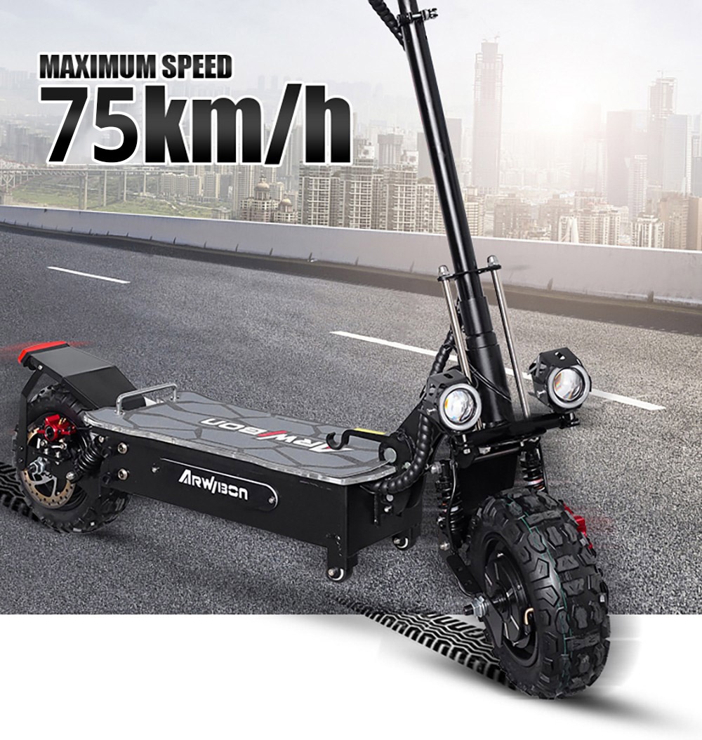 ARWIBON Q06 Pro Electric Scooter 11 inch Off-road Tire 60V 2800W Dual Motor 55-75km/h Max Speed 27Ah Battery 50-70kmRang