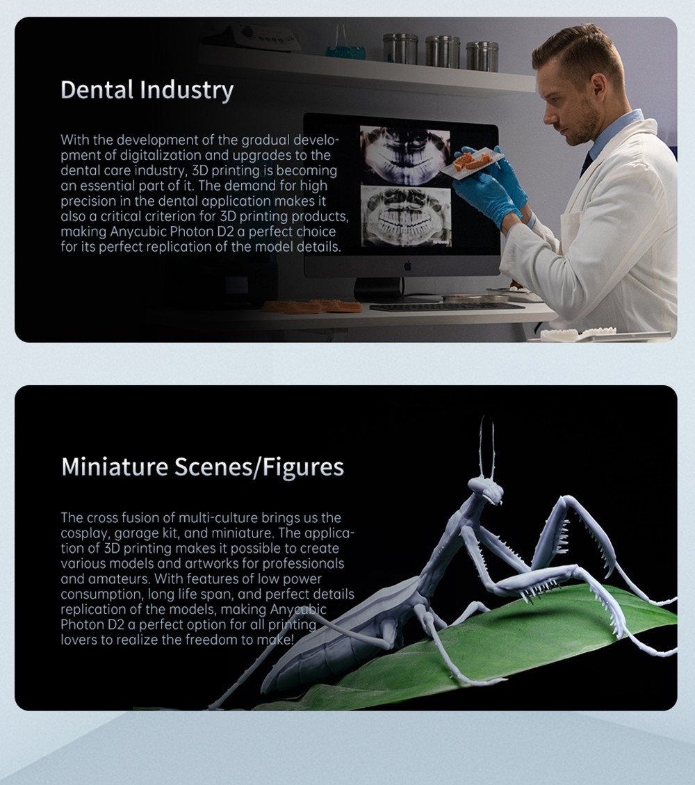 Anycubic Photon D2 Consumer DLP Resin 3D Printer, 2560*1440 Projector Resolution, 2.8 inch TFT Touch Control, 4-Point Manual Leveling, Laser Engraving Platform, 130.56x73.44x165mm