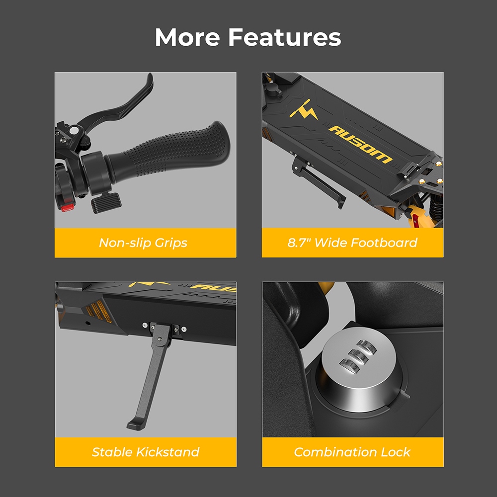 Ausom Gallop Dual-Motor Off-Road Electric Scooter 2*1200W 23.2Ah with 41MPH Speed, 55-Mile Range & LCD Screen