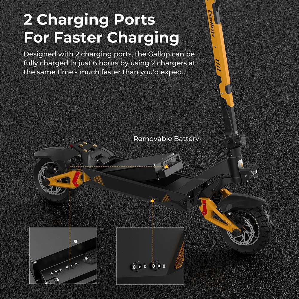 Ausom Gallop Dual-Motor Off-Road Electric Scooter 2*1200W 23.2Ah with 41MPH Speed, 55-Mile Range & LCD Screen