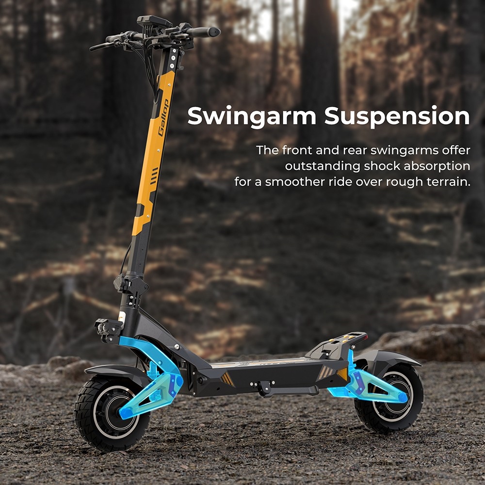 Ausom Gallop Dual-Motor Off-Road Electric Scooter 2*1200W 23.2Ah with 41MPH Speed, 55-Mile Range & LCD Screen