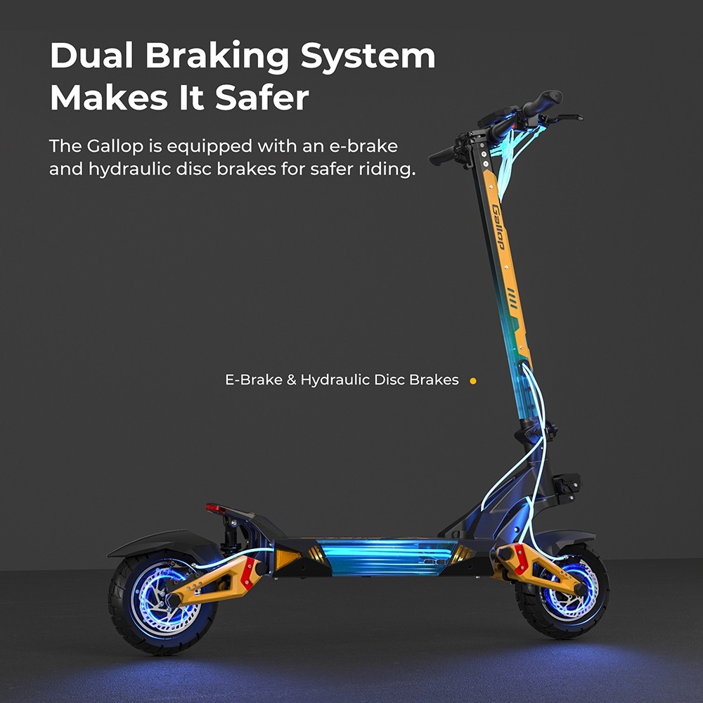 Ausom Gallop Dual-Motor Off-Road Electric Scooter 2*1200W 23.2Ah with 41MPH Speed, 55-Mile Range & LCD Screen