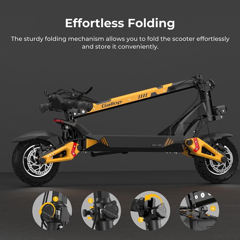 Ausom Gallop Dual-Motor Off-Road Electric Scooter 2*1200W 23.2Ah with 41MPH Speed, 55-Mile Range & LCD Screen