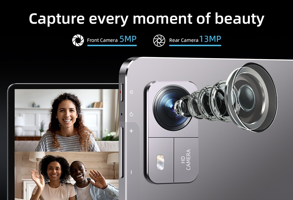 BMAX I10 Pro 10.1 inch Tablet UNISOC T606 Octa Core Android 13 Multi-language 4G LTE 4GB+4GB Expansion RAM 128GB SSD 1280x800 HD IPS Touch Screen 2.4G/5G WiFi Bluetooth 5.0 13MP Rear Camera - EU