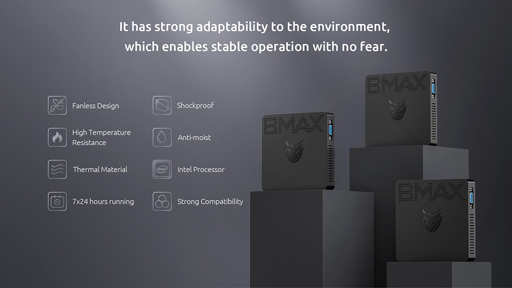 Bmax B1 Pro Mini PC Intel Gemini Lake N4000 Windows 11 8GB RAM 128GB SSD 2.4G/5G Dual Band WiFi Bluetooth 4.2 - US