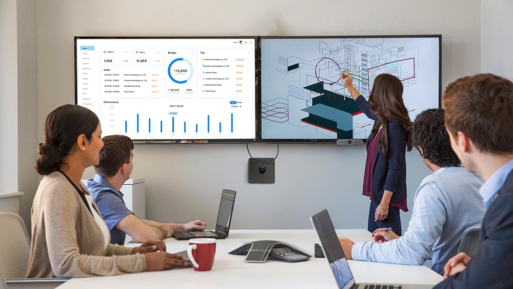 Bmax B1 Pro Mini PC Intel Gemini Lake N4000 Windows 11 8GB RAM 128GB SSD 2.4G/5G Dual Band WiFi Bluetooth 4.2 - US