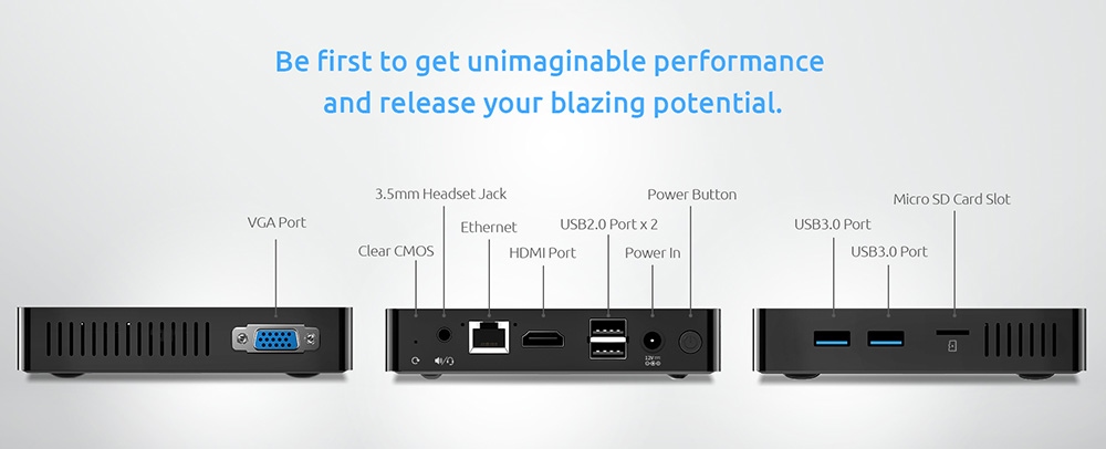 Bmax B1 Pro Mini PC, Intel Gemini Lake N4000 8GB DDR4 256GB SSD Up to 2.6 GHz 2.4G/5G Dual Band WiFi BT4.2 - EU