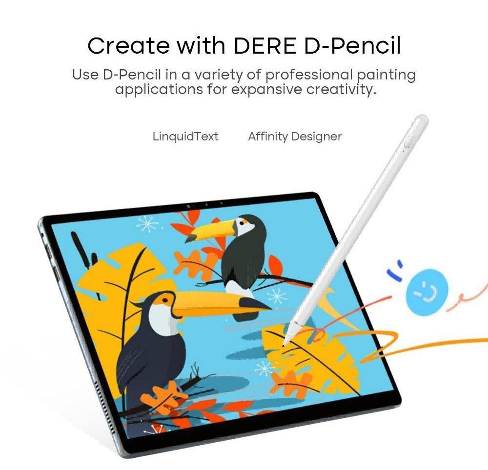 DERE T11 2-in-1 Laptop 11 inch Touch Screen HD 2K IPS Intel Celeron N5100 16GB RAM 1TB SSD Windows 11 - Silver