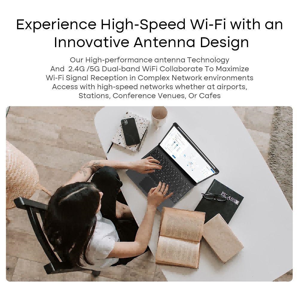 DERE T11 2-in-1 Laptop 11 inch Touch Screen HD 2K IPS Intel Celeron N5100 16GB RAM 1TB SSD Windows 11 - Silver