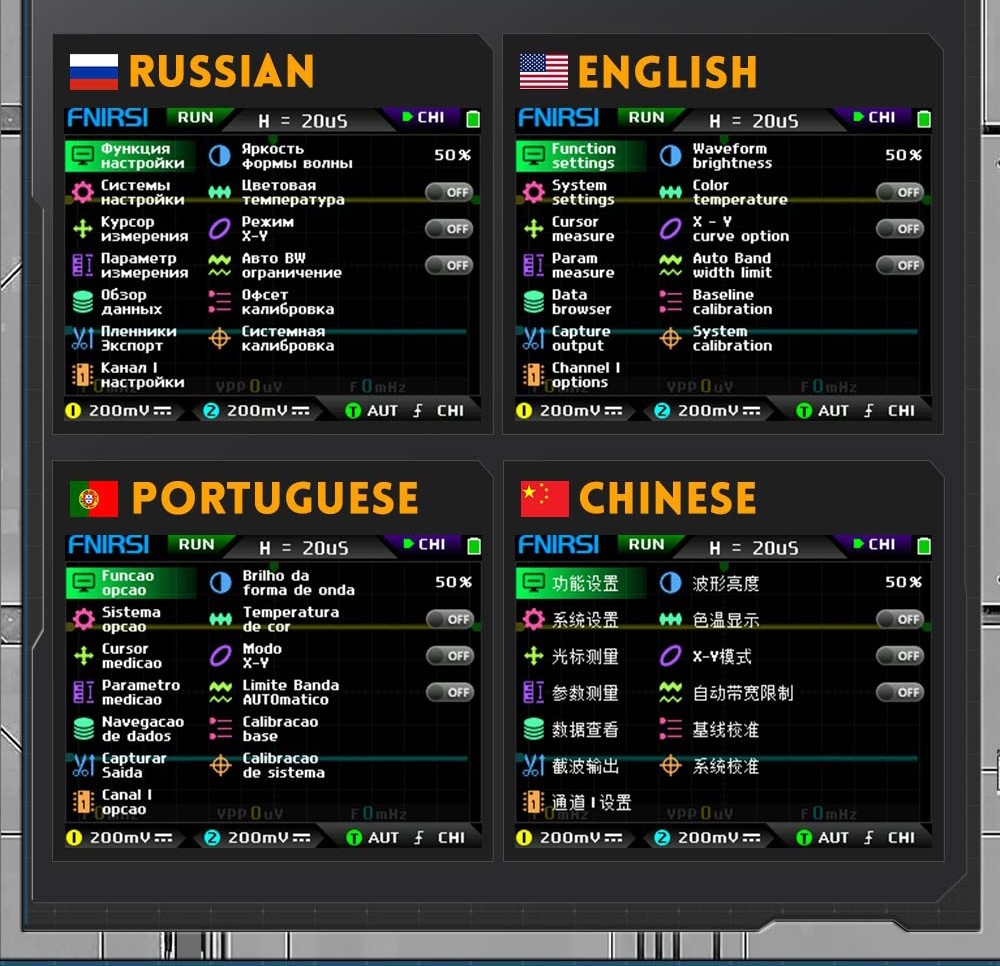 FNIRSI DPOX180H Digital Phosphor Oscilloscope 2 in 1 Dual-channel, 180MHz Bandwidth, DDS Signal Generator, US Plug - Blue
