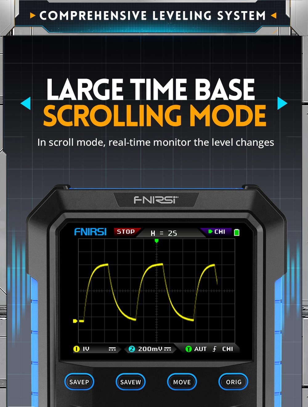 FNIRSI DPOX180H Digital Phosphor Oscilloscope 2 in 1 Dual-channel, 180MHz Bandwidth, DDS Signal Generator, US Plug - Blue