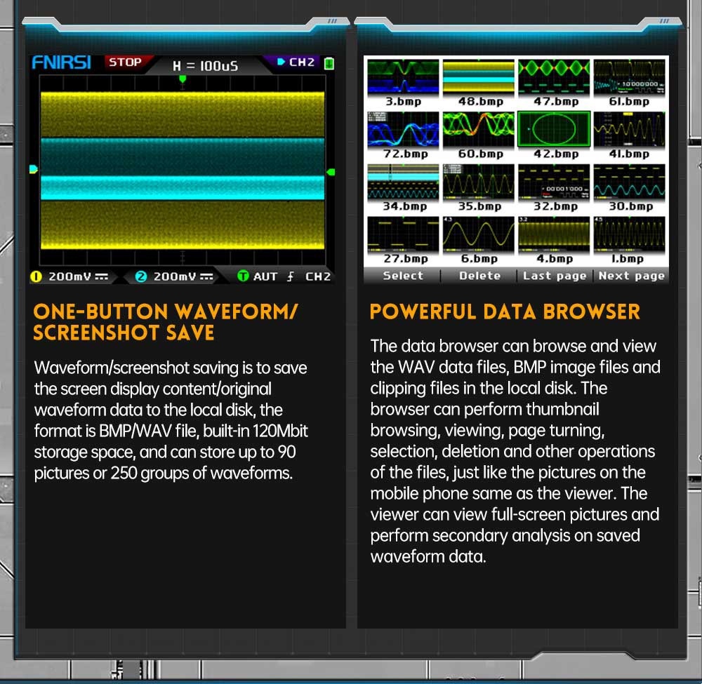 FNIRSI DPOX180H Digital Phosphor Oscilloscope 2 in 1 Dual-channel, 180MHz Bandwidth, DDS Signal Generator, US Plug - Blue