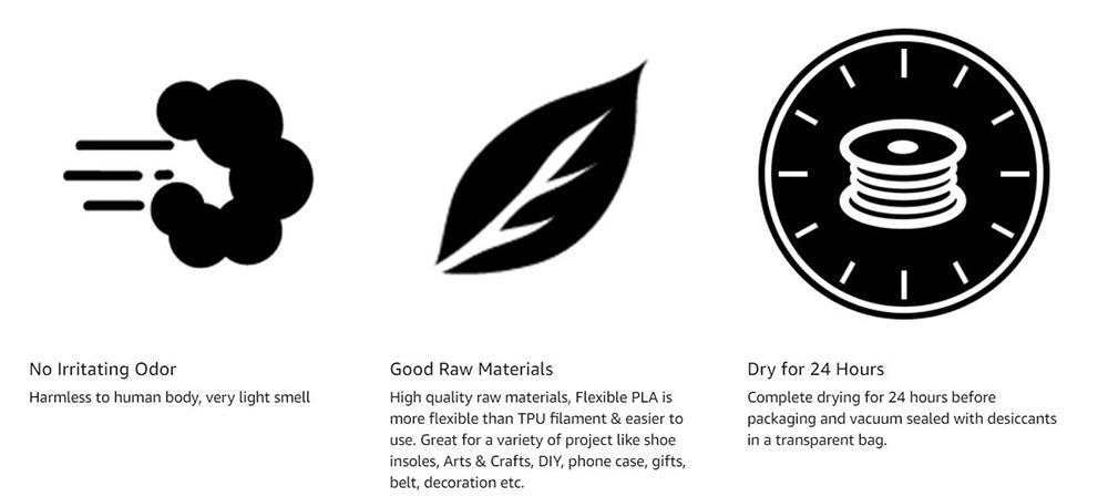 Flashforge 1.75mm Flexible 3D Printing Filament 1kg White