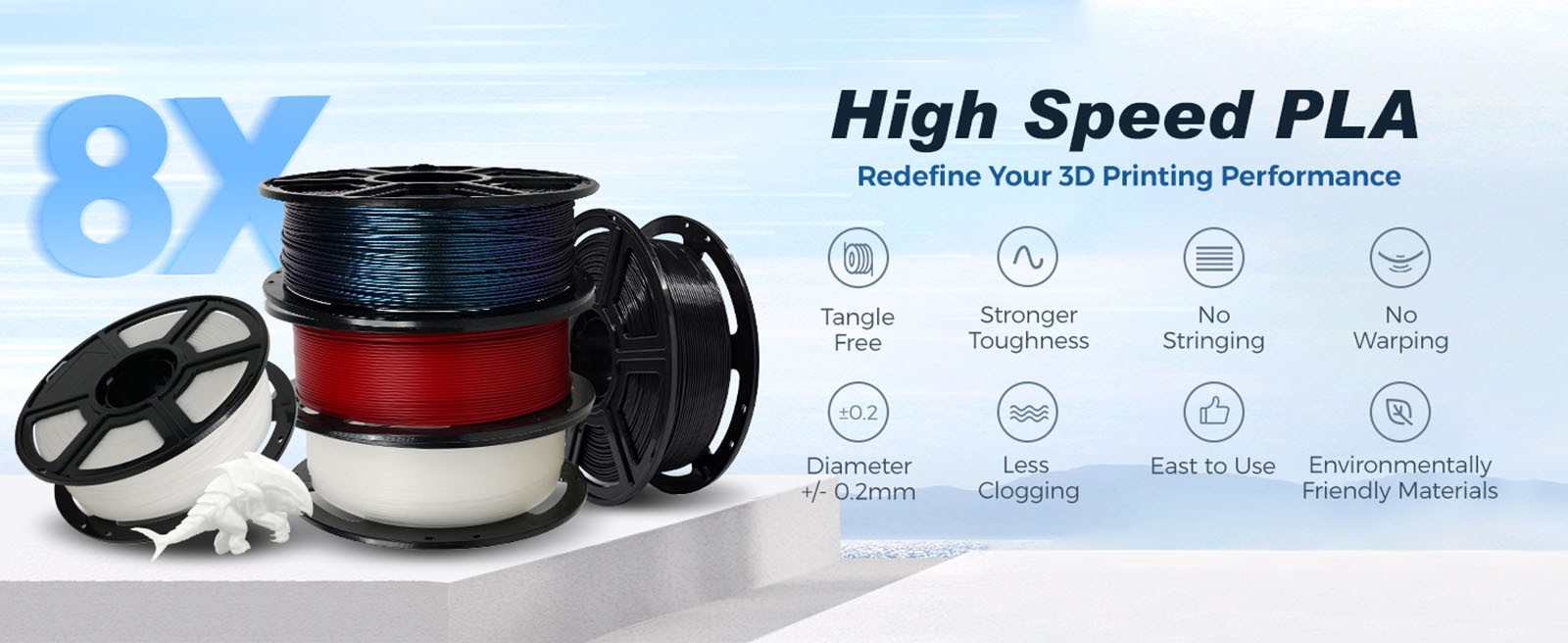 Flashforge 1.75mm High Speed PLA 3D Printing Filament 1kg Burnt Titanium