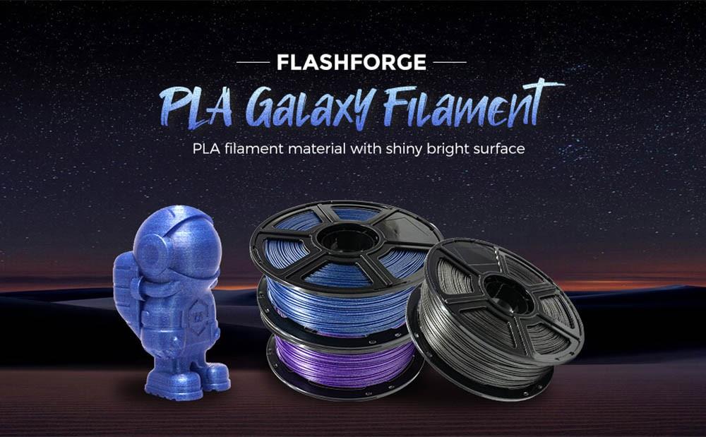 Flashforge 1.75mm PLA Galaxy 3D tlačový filament 1kg Galaxy Black