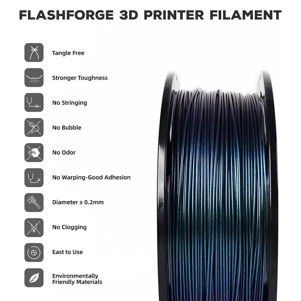 Flashforge 1.75 mm PLA viacfarebný 3D tlačový filament 1 kg Skydiver