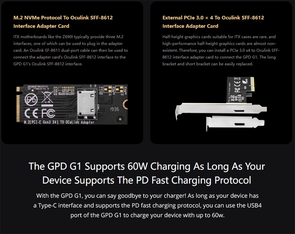 GPD G1 Graphics Card Expansion Dock