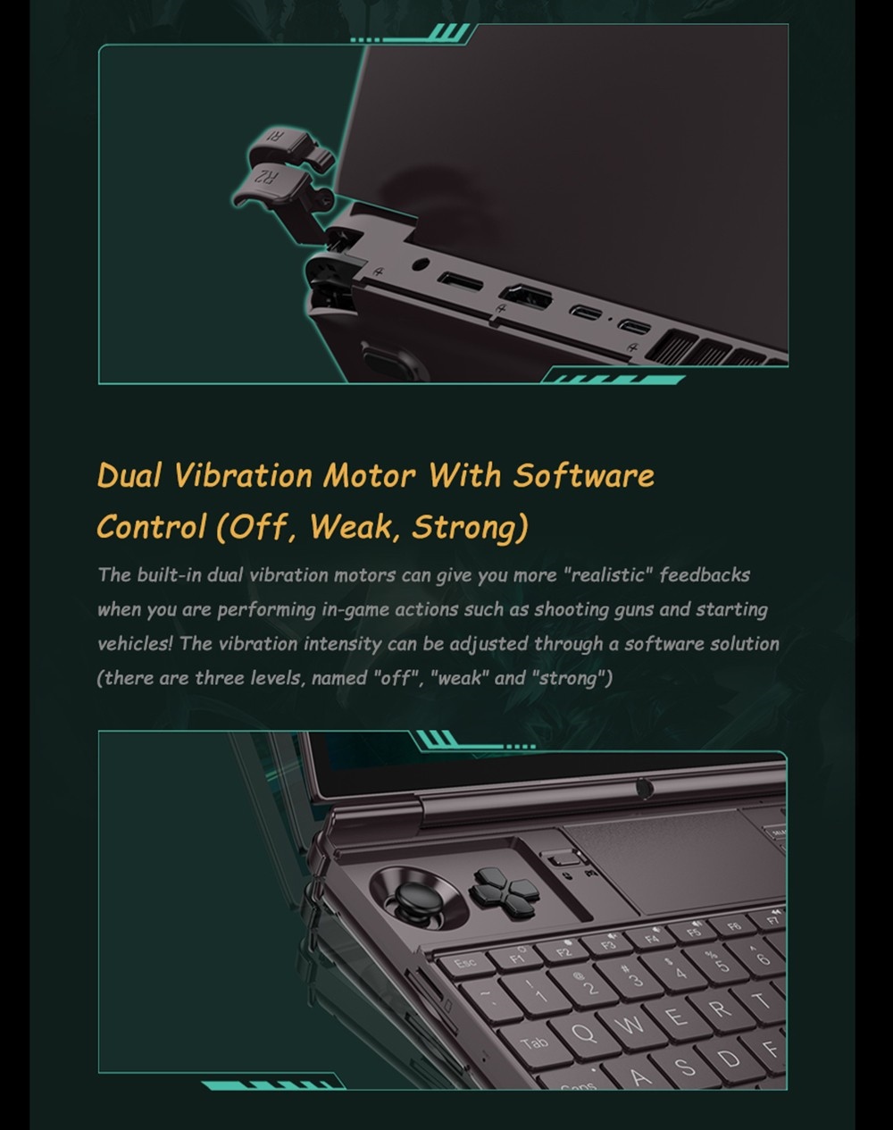 GPD WIN Max 2 Handheld Game Console Gaming Laptop AMD7640U, 10.1 Inches Windows 11 Home 16G+1T - US Plug