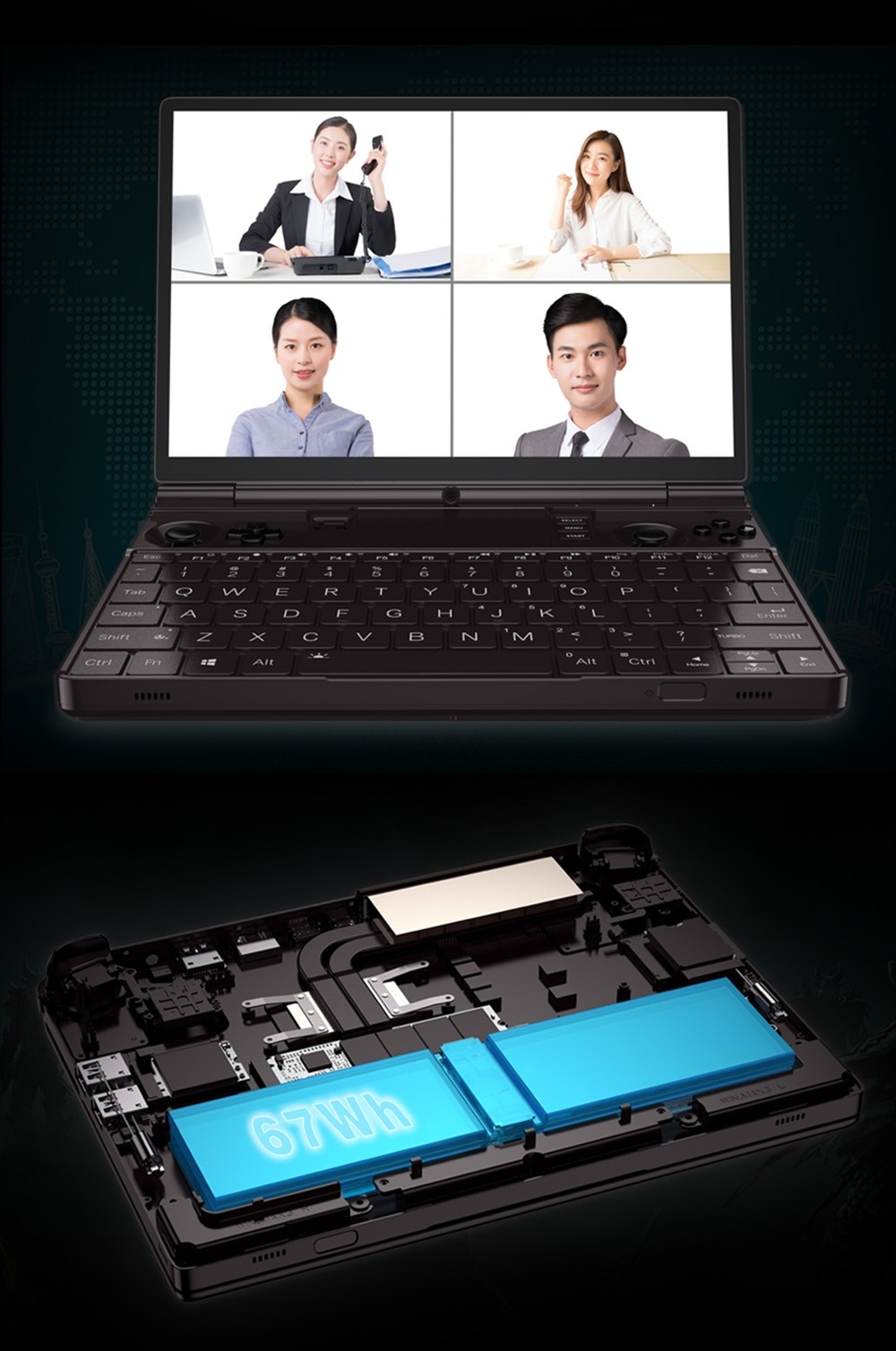 GPD WIN Max 2 Handheld Game Console Gaming Laptop AMD7640U, 10.1 Inches Windows 11 Home 16G+1T - US Plug