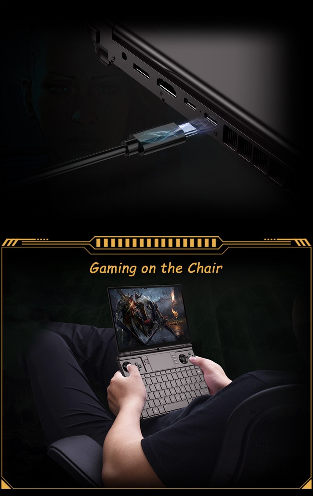 GPD WIN Max 2 Handheld Game Console Gaming Laptop AMD7640U, 10.1 Inches Windows 11 Home 16G+1T - US Plug