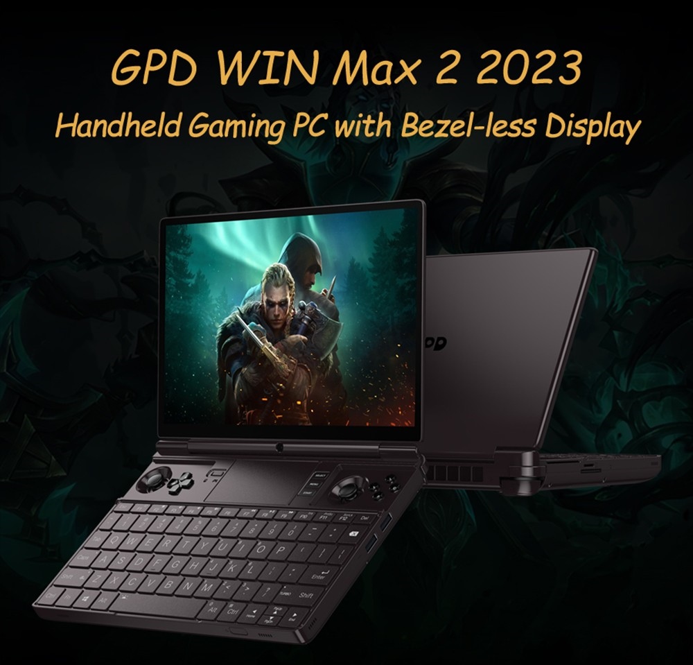 GPD WIN Max 2 Handheld Game Console Gaming Laptop AMD7640U, 10.1 Inches Windows 11 Home 16G+1T - EU Plug