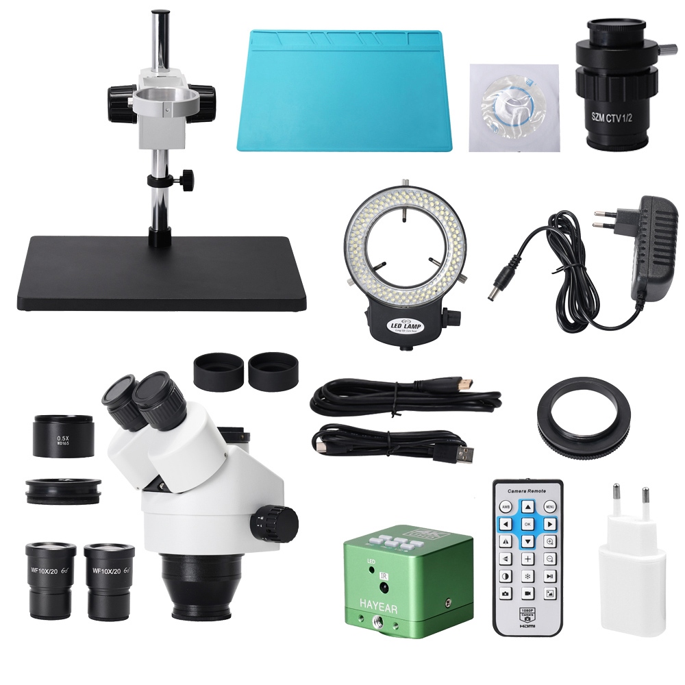 HAYEAR 7X-45X Trinocular Zoom Stereo Microscope