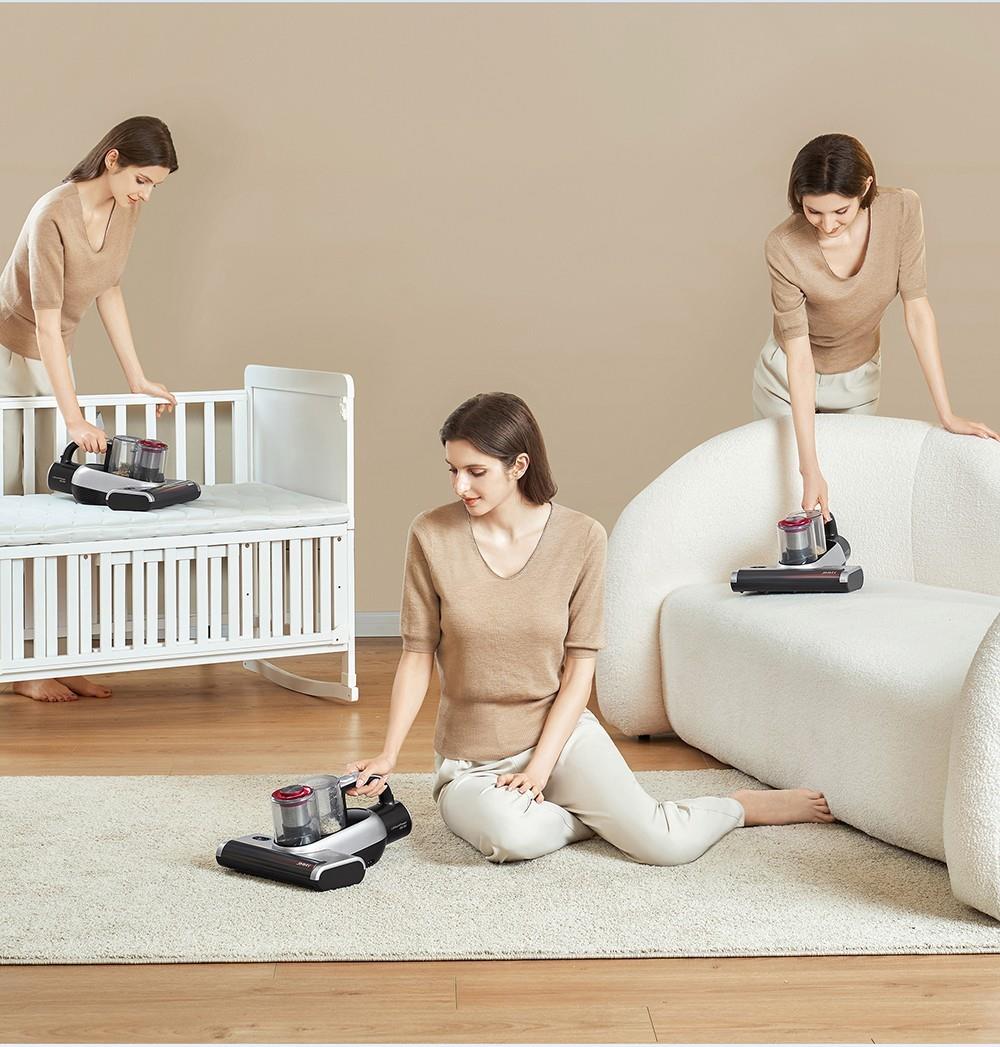 JIMMY BD7 Pro Cordless Double Cup Anti-Mite Vacuum Cleaner, 245mm Suction Inlet, 0.5L Dust Cup, Smart Dust Sensor, UV Sterilization Function, Ultrasound, LED Display, 30Mins Runtime