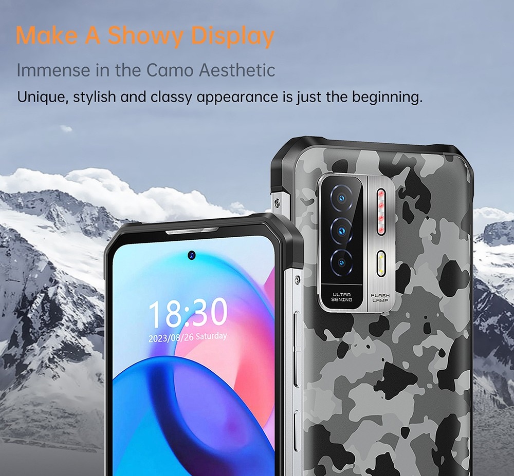 OUKITEl WP27 Rugged Smartphone, 12GB+256GB, 16MP Front Camera+64MP Rear Camera, 8500mAh Battery, 6.8 inch Screen, Android 13.0, Fingerprint Unlock - Black Blue