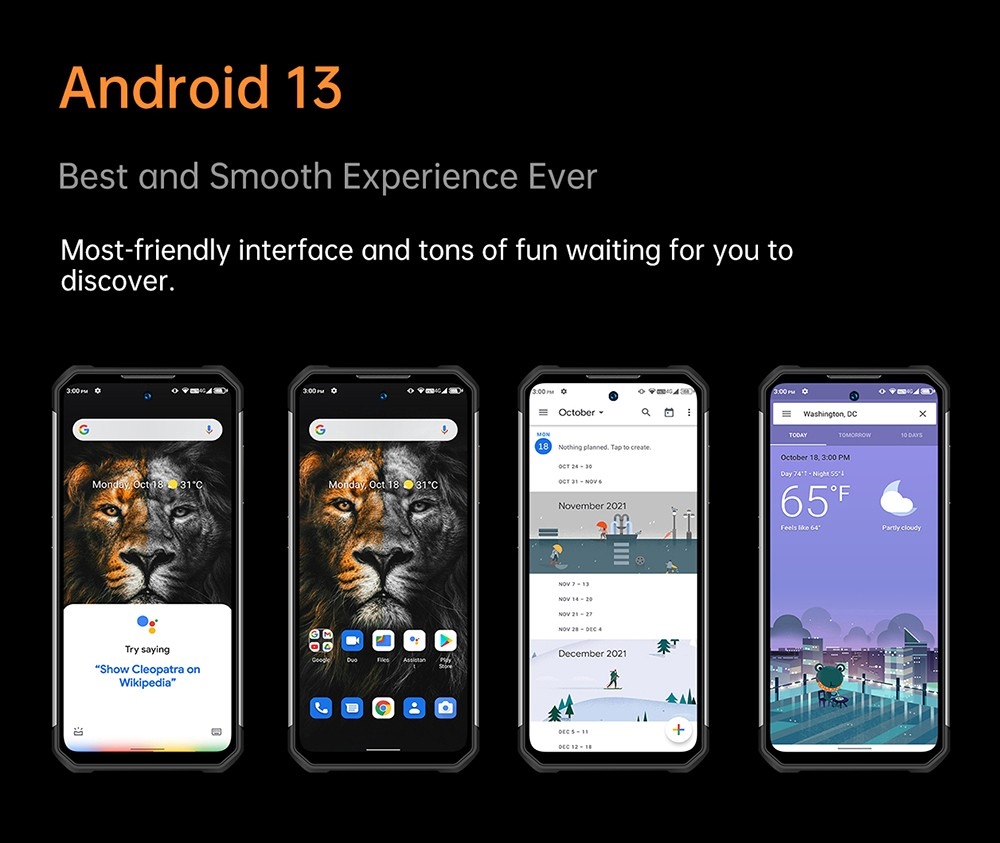 OUKITEl WP27 Rugged Smartphone, 12GB+256GB, 16MP Front Camera+64MP Rear Camera, 8500mAh Battery, 6.8 inch Screen, Android 13.0, Fingerprint Unlock - Black Blue