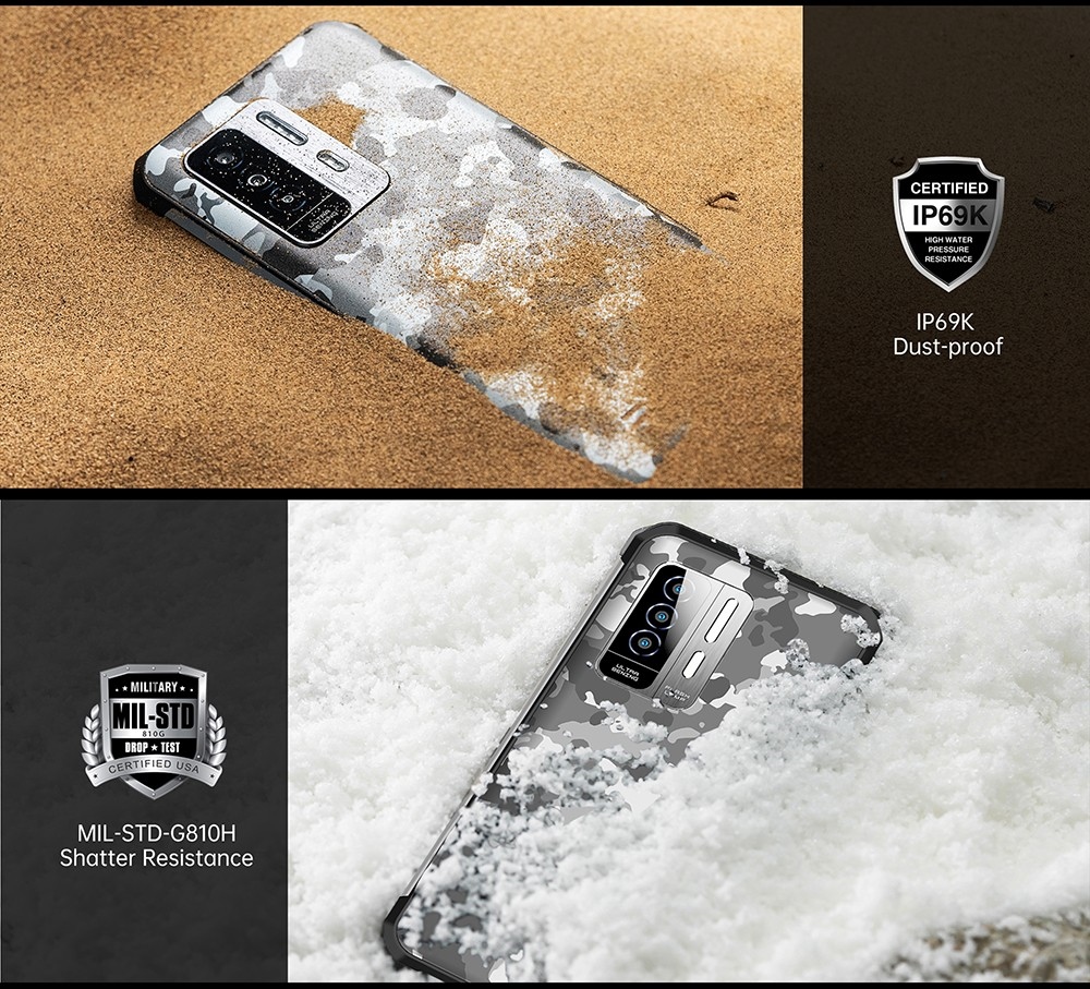 OUKITEl WP27 Rugged Smartphone, 12GB+256GB, 16MP Front Camera+64MP Rear Camera, 8500mAh Battery, 6.8 inch Screen, Android 13.0, Fingerprint Unlock - Black Blue