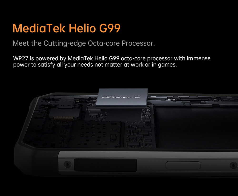 OUKITEl WP27 Rugged Smartphone, 12GB+256GB, 16MP Front Camera+64MP Rear Camera, 8500mAh Battery, 6.8 inch Screen, Android 13.0, Fingerprint Unlock - Black Blue