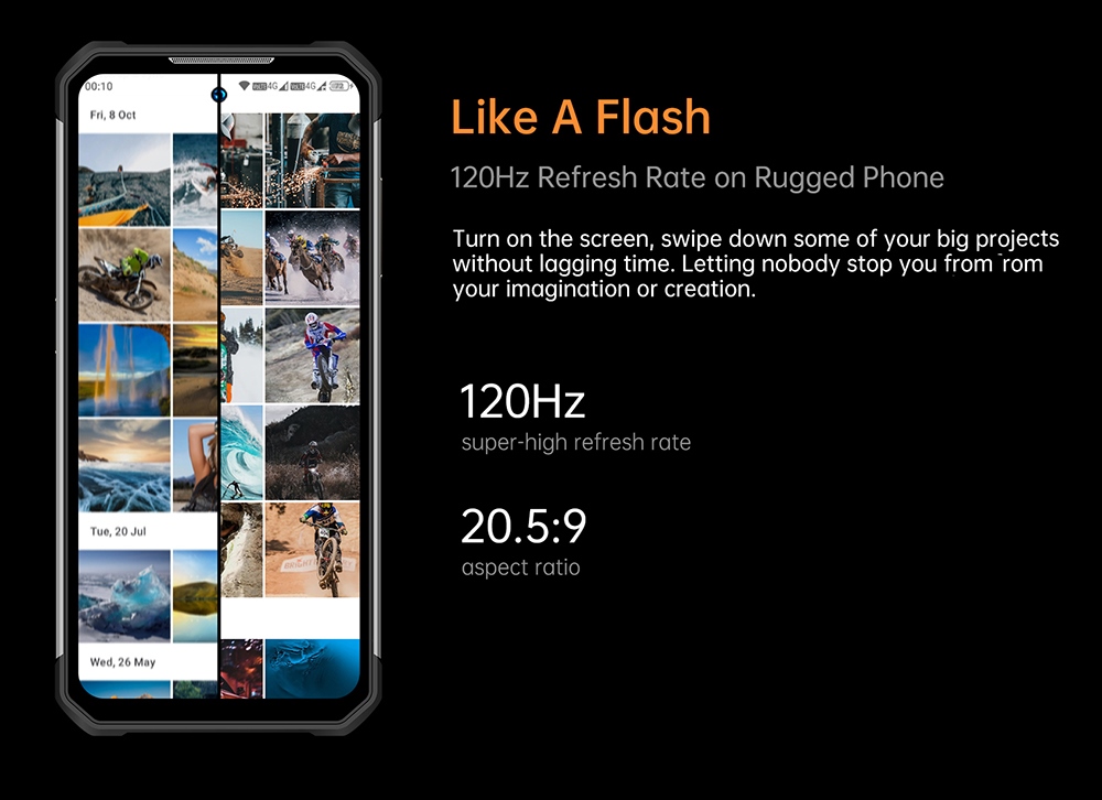 OUKITEl WP27 Rugged Smartphone, 12GB+256GB, 16MP Front Camera+64MP Rear Camera, 8500mAh Battery, 6.8 inch Screen, Android 13.0, Fingerprint Unlock - Black Blue