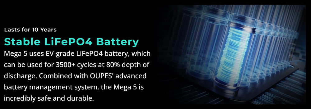 OUPES Mega 5 Portable Power Station, 4000W 5040Wh LiFePO4 Battery Solar Generator, Expandable Up to 10.08kWh, 16 Outputs, LCD Display, Fully Charge in 1.5 Hours, App Control